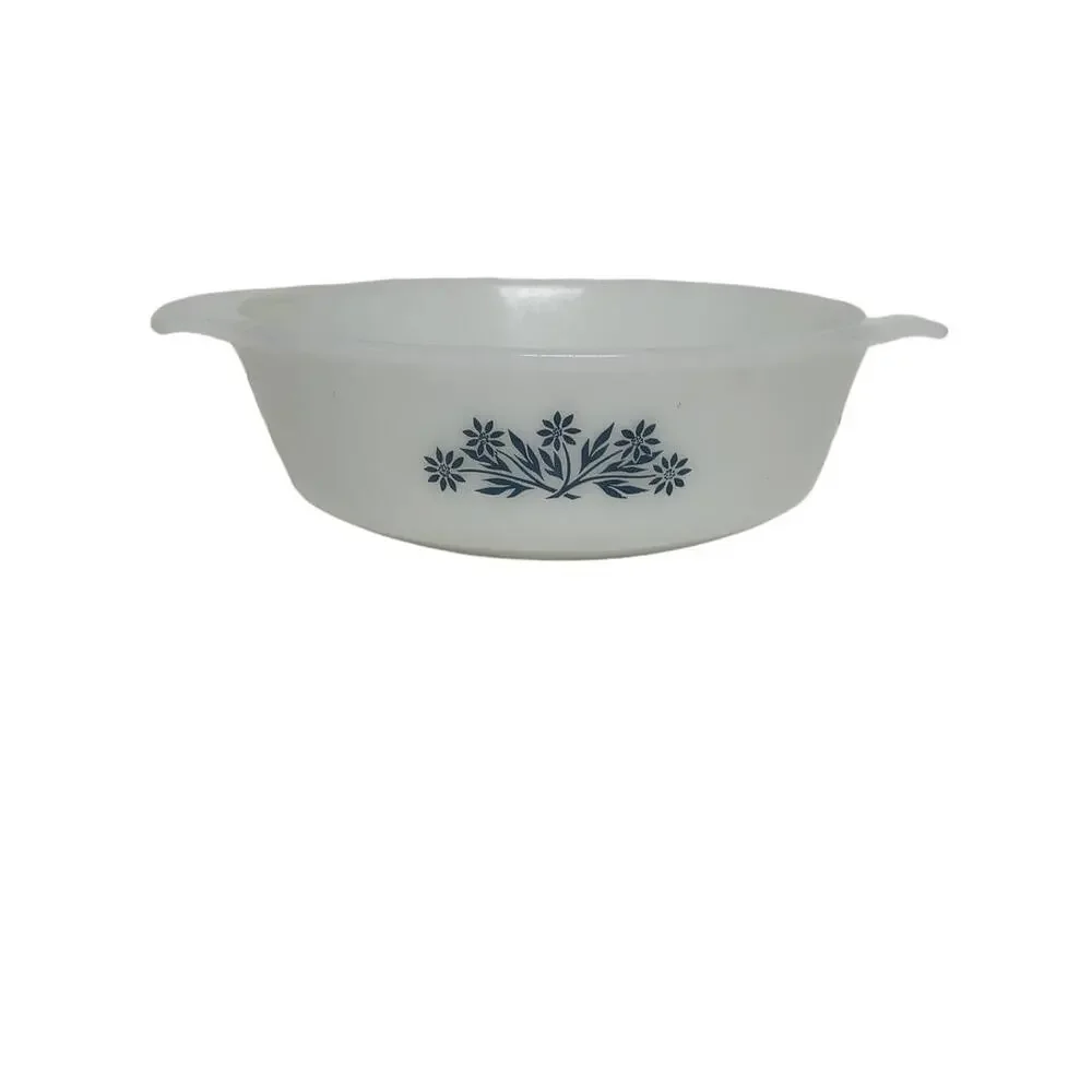 Vintage Cornflower Fire King Anchor Hocking Casserole Dish Blue Milk Glass 1 Qt